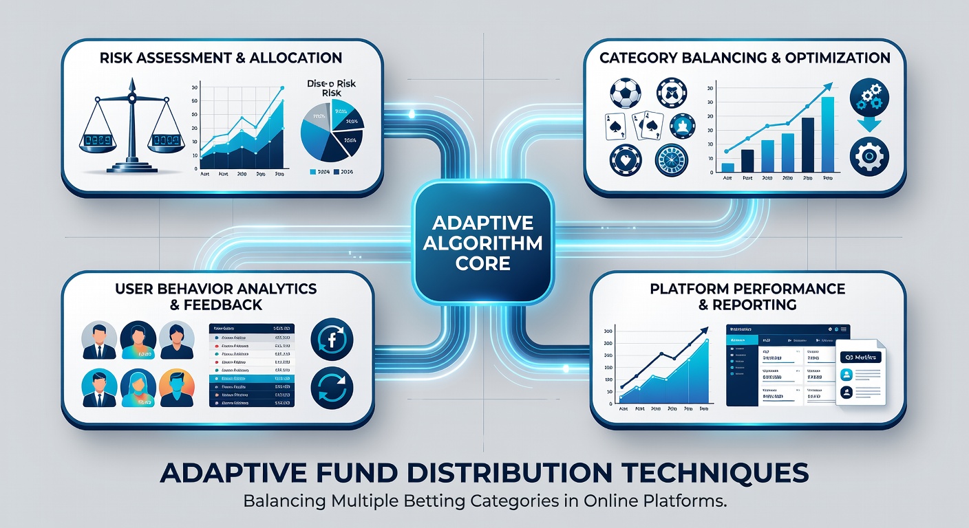 Detailed view of multi-category betting allocation dashboard with real-time adjustment indicators and performance graphs