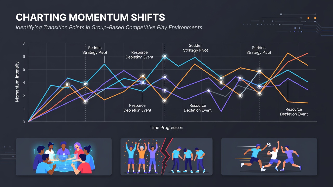 Example dashboard displaying transition point detection in competitive team play sessions