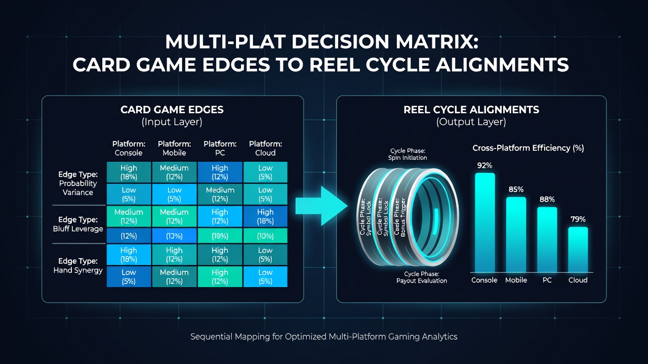 Detailed diagram of reel cycle alignment points integrated with card game decision trees in a multi-platform casino analysis tool