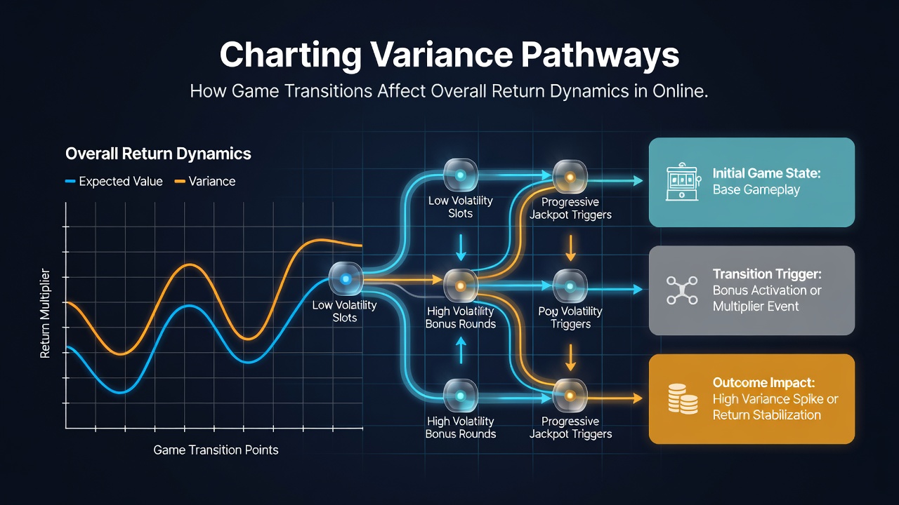 Chart displaying return dynamics and payout fluctuations during game transitions over time