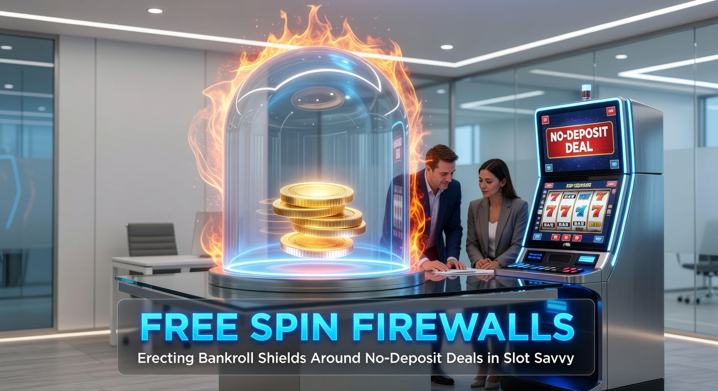 Close-up graphic of strategic bankroll shields, depicted as layered barriers with slot reels, coins, and lock icons blocking risky free spin pathways