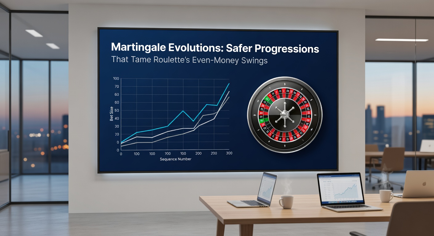 Chart comparing bankroll drawdowns for classic Martingale versus evolved systems like D'Alembert and Paroli over simulated 1,000-spin sessions