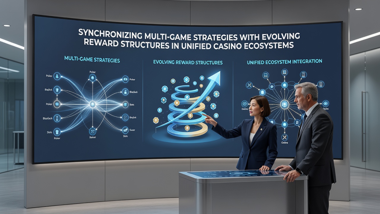 Player dashboard illustrating synchronized multi-game strategies and dynamic reward adjustments in a casino app